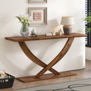 Console Table With Cross Leg Base And Reinforced Support Plate - R&R Furniture Gallery (Fountain Valley, CA)