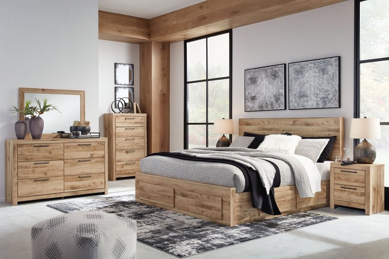 Signature Design by Ashley Hyanna 8+ Piece Bedroom Set with storage, featuring a bed, dressers, and nightstands in a modern bedroom layout.