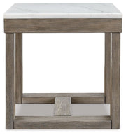 Loyaska - Square End Table - Brown / Ivory - R&R Furniture Gallery (Fountain Valley, CA)