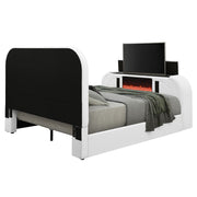 Shelyn - Bed With LED, TV Cabinet, Fireplace & Bluetooth - R&R Furniture Gallery (Fountain Valley, CA)