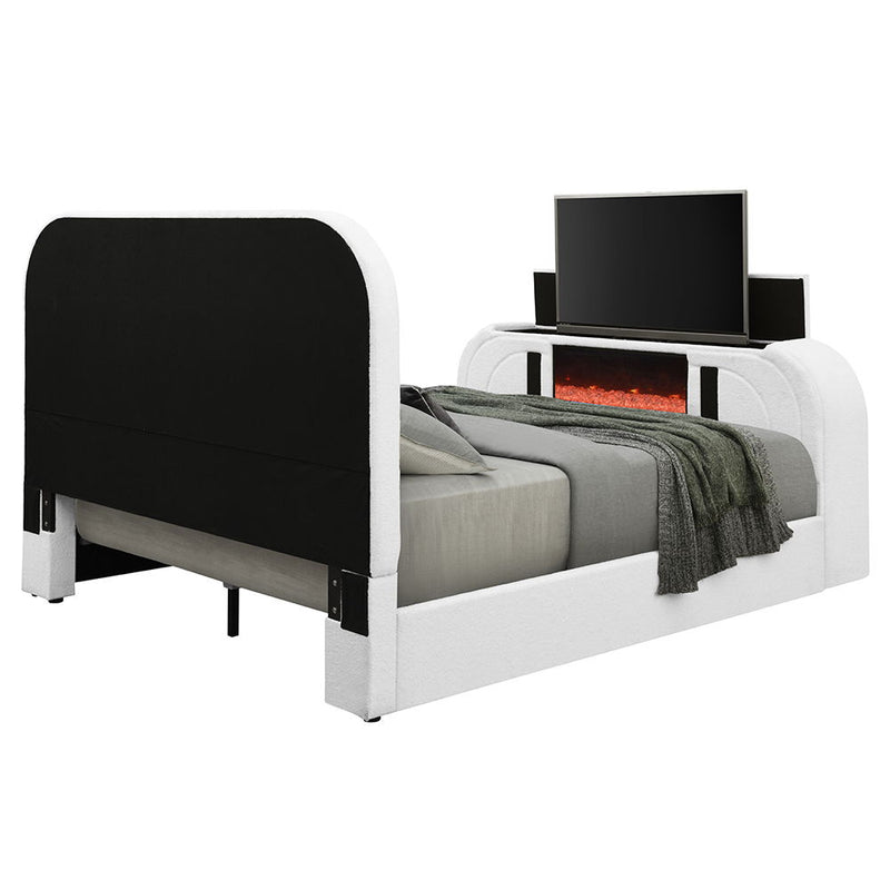 Shelyn - Bed With LED, TV Cabinet, Fireplace & Bluetooth - R&R Furniture Gallery (Fountain Valley, CA)