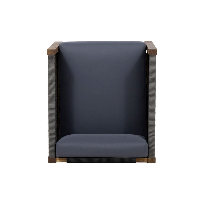 Outdoor Club Chair With Rattan Rope Wave - Dark Gray - R&R Furniture Gallery (Fountain Valley, CA)