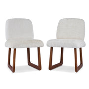 Dining Chair With Curved Legs (Set of 2) - Beige / Brown - R&R Furniture Gallery (Fountain Valley, CA)