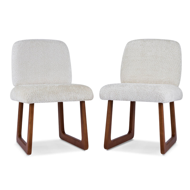 Dining Chair With Curved Legs (Set of 2) - Beige / Brown - R&R Furniture Gallery (Fountain Valley, CA)