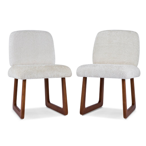 Dining Chair With Curved Legs (Set of 2) - Beige / Brown - R&R Furniture Gallery (Fountain Valley, CA)