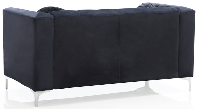 Stylish sloped arm loveseat by Glory Furniture, stationary sofa with modern design and plush fabric upholstery.