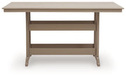 Seacliff Beach - Rectangular Counter Height Dining Table With Umbrella Option - Medium Brown - R&R Furniture Gallery (Fountain Valley, CA)