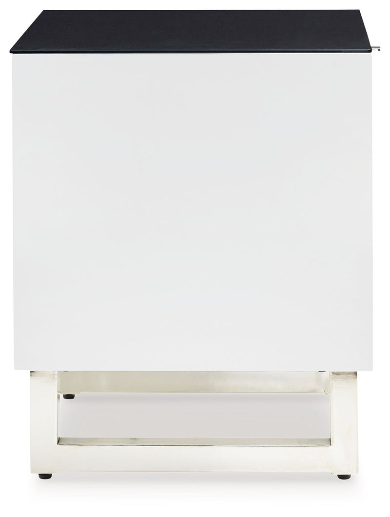 Gardoni - Rectangular End Table - White / Black - R&R Furniture Gallery (Fountain Valley, CA)