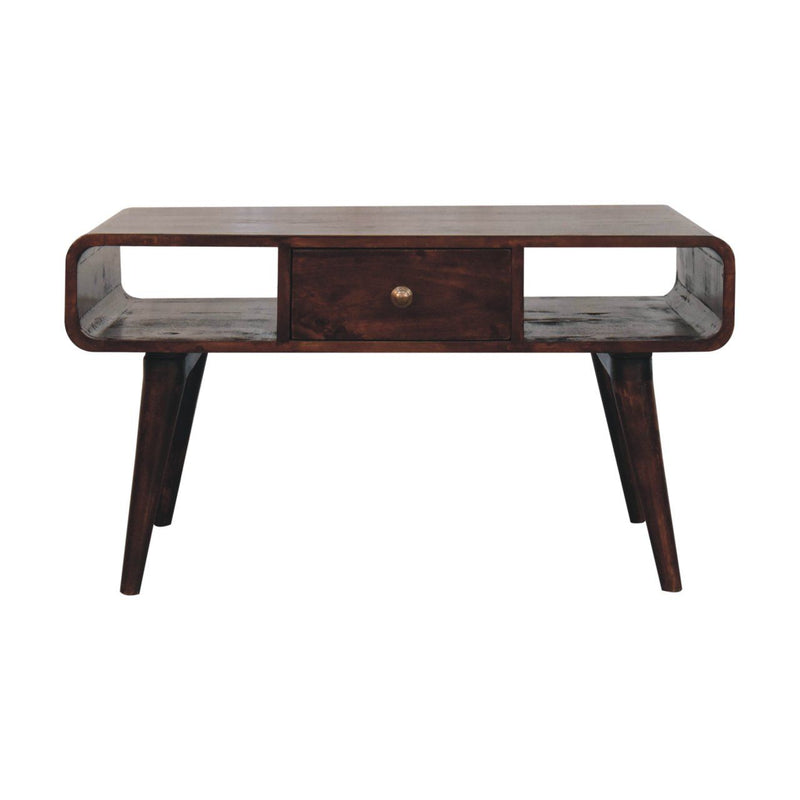 Solid Wood Curved Coffee Table - R&R Furniture Gallery (Fountain Valley, CA)