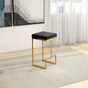 Joel - Upholstered Stool - Black / Gold - R&R Furniture Gallery (Fountain Valley, CA)