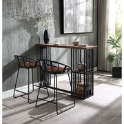 Zudora - Counter Height Chair (Set of 2) - Synthetic Leather & Black - R&R Furniture Gallery (Fountain Valley, CA)