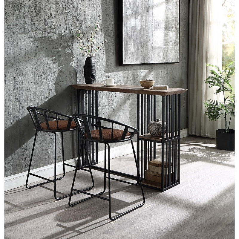 Zudora - Counter Height Chair (Set of 2) - Synthetic Leather & Black - R&R Furniture Gallery (Fountain Valley, CA)