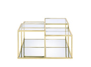 Uchenna - Coffee Table - Clear Glass & Gold - R&R Furniture Gallery (Fountain Valley, CA)