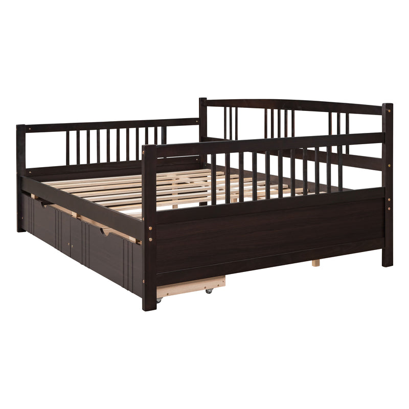 Modern Daybed from DreamHaus with built-in storage drawers, featuring a sleek contemporary design and a sturdy wooden frame.