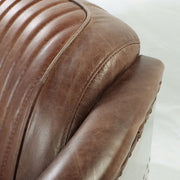 Brancaster - Loveseat - Retro Brown Top Grain Leather & Aluminum - R&R Furniture Gallery (Fountain Valley, CA)