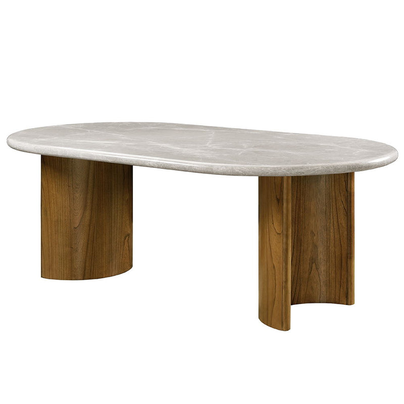 Darcy - Dining Table - Natural Marble Top & Dark Walnut - R&R Furniture Gallery (Fountain Valley, CA)