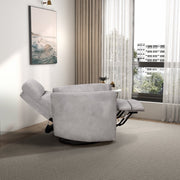 Lawson - Swivel Glider Suede Recliner Chair - Latte - R&R Furniture Gallery (Fountain Valley, CA)