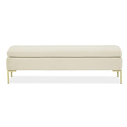 Signature Beds & Benches - Zennia Velvet Accent Bench - Ivory / Gold - R&R Furniture Gallery (Fountain Valley, CA)