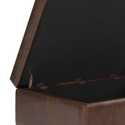 Shay - Large Square Coffee Table Storage Ottoman Mid-Century Style - R&R Furniture Gallery (Fountain Valley, CA)