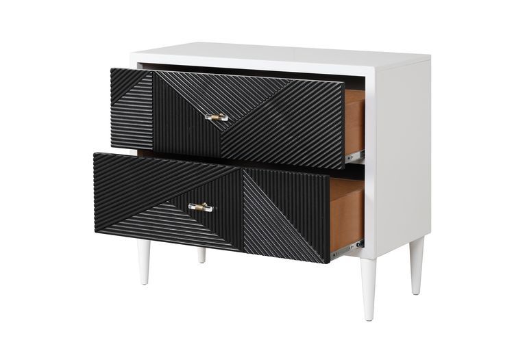Dubni - Accent Table - White & Black - R&R Furniture Gallery (Fountain Valley, CA)