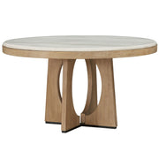Escape - Round Dining Table - Glazed Natural Oak / Black Metal Trim - R&R Furniture Gallery (Fountain Valley, CA)