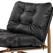Oxford Leather Mid-Century Modern Accent Chair - Noir Black - R&R Furniture Gallery (Fountain Valley, CA)