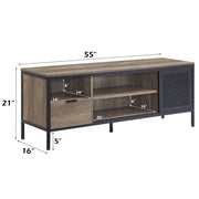 Nantan - 21" TV Stand - Rustic Oak & Black - R&R Furniture Gallery (Fountain Valley, CA)