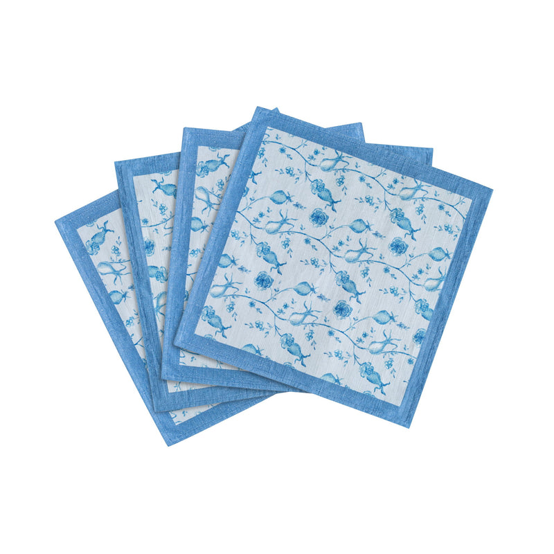 Set of four Dolce natural cotton napkins by TOV Furniture, soft and durable fabric with a simple, elegant design.