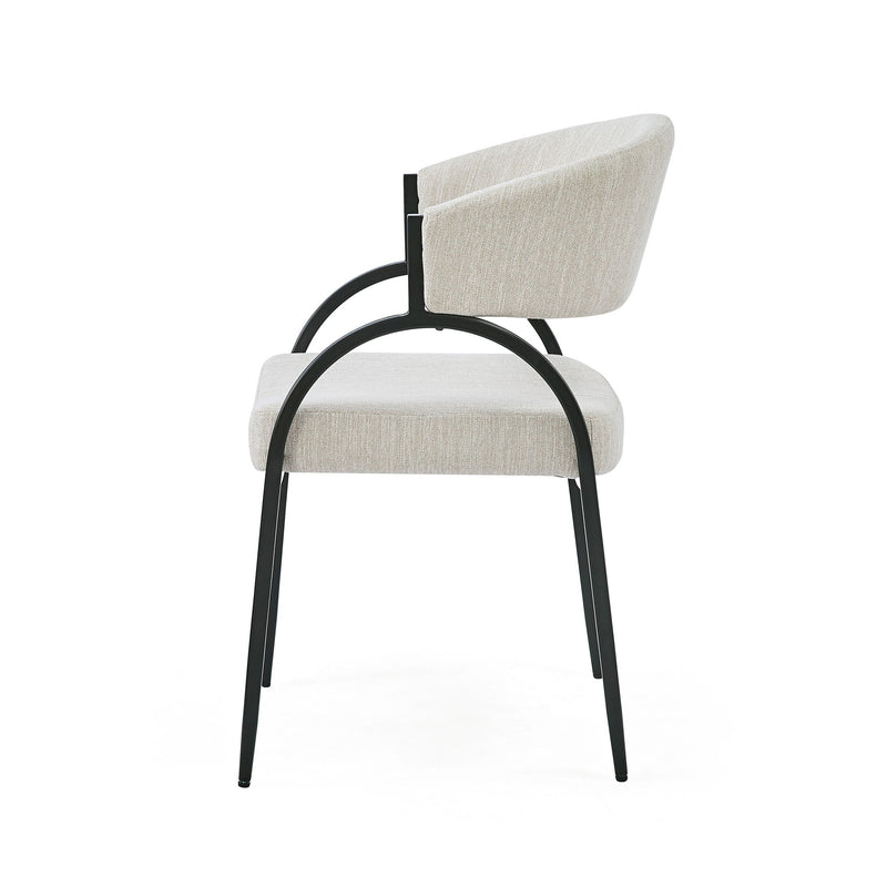 Contemporary Upholstered Dining Chairs With Metal Legs (Set of 2) - R&R Furniture Gallery (Fountain Valley, CA)