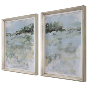 Far Away View - View Framed Prints - Light Blue