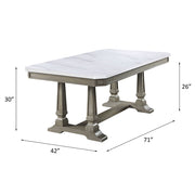 Zumala - Dining Table - Marble Top & Weathered Oak - R&R Furniture Gallery (Fountain Valley, CA)