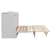 DreamHaus cabinet bed with large drawers, stylish design, and sleek wood finish, showcasing its functional and modern appearance.