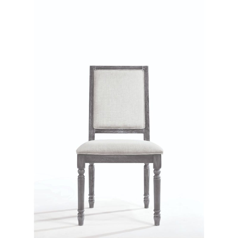 Leventis - Side Chair (Set of 2) - Cream Linen & Weathered Gray - R&R Furniture Gallery (Fountain Valley, CA)