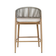 Outdoor 26" Counter Height Metal Frame Counter Stools With Scallop Shaped Backrest & Water Resistant Cushions - R&R Furniture Gallery (Fountain Valley, CA)