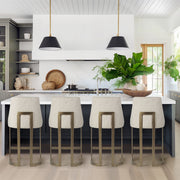 Upholstered Counter Stool With Metal Base - Cream - R&R Furniture Gallery (Fountain Valley, CA)