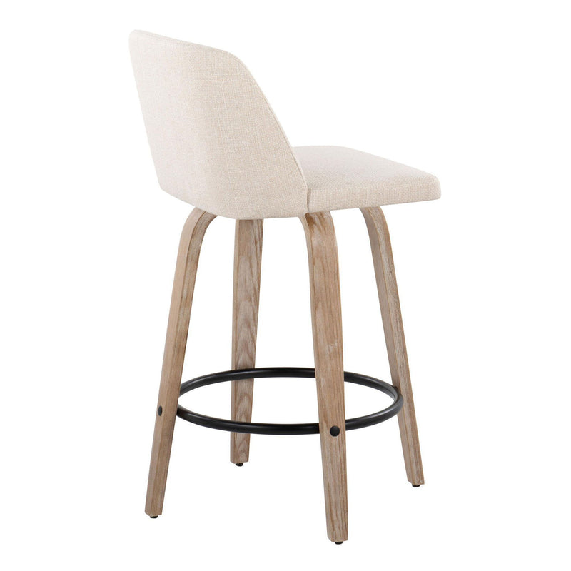 Toriano - Contemporary Fixed-Height Counter Stool & Swivel With Round Footrest (Set of 2) - R&R Furniture Gallery (Fountain Valley, CA)