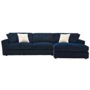 Breton - Sectional Sofa With 4 Pillows - Blue Corduroy - R&R Furniture Gallery (Fountain Valley, CA)