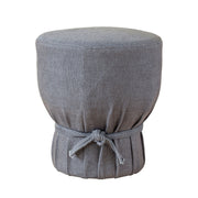 Elsie - Linen Upholstered Pouf - Gray - R&R Furniture Gallery (Fountain Valley, CA)
