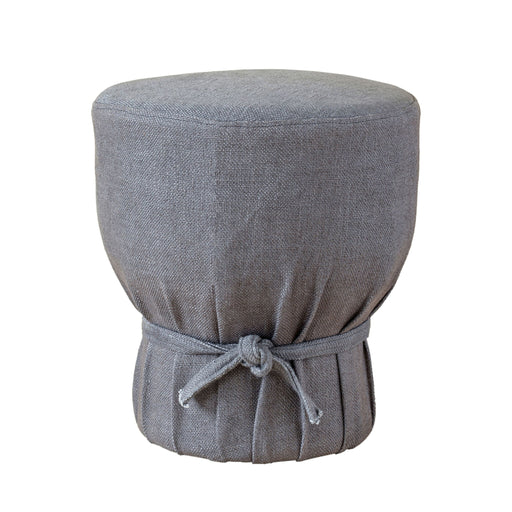 Elsie - Linen Upholstered Pouf - Gray - R&R Furniture Gallery (Fountain Valley, CA)