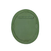 Forest green 22x28 inch ribbed fiberglass wall mirror by TOV Furniture with thick frame and modern design.