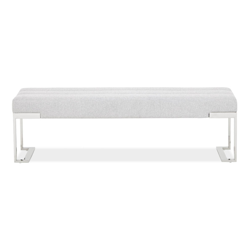 Signature Beds & Benches - Tulip Accent Bench - Gray / Chrome - R&R Furniture Gallery (Fountain Valley, CA)