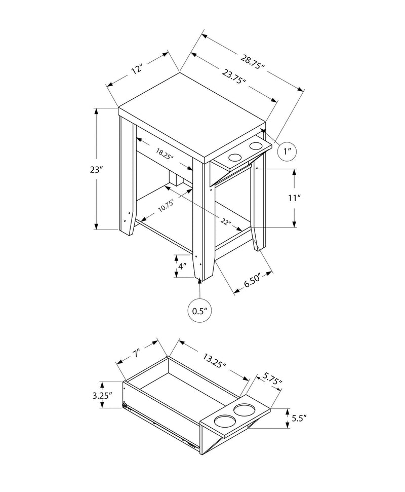 Accent Side Table, Storage, Lamp, Transitional Space-Saving Design - R&R Furniture Gallery (Fountain Valley, CA)