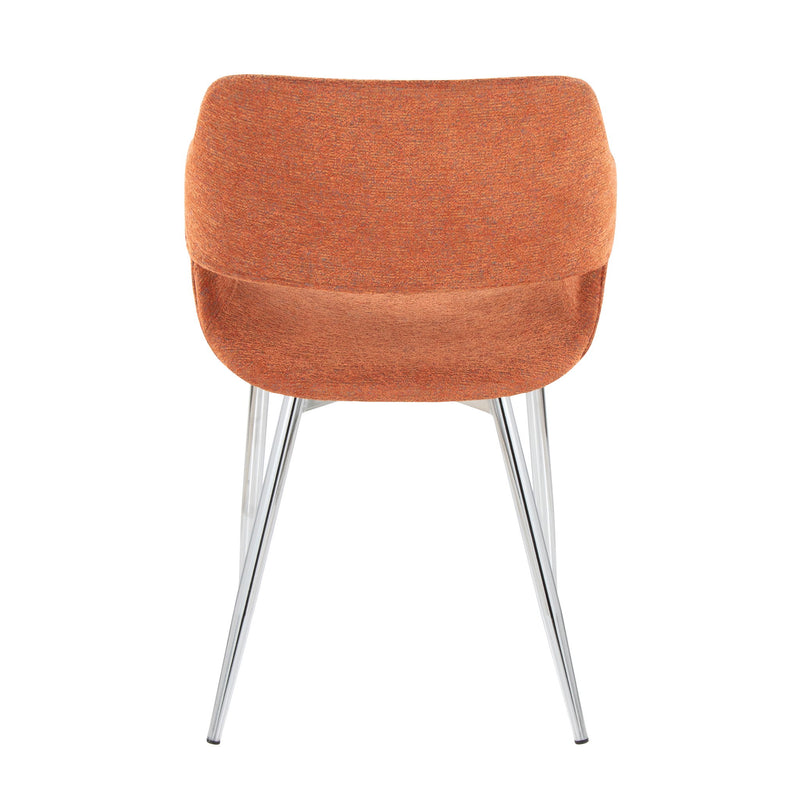 Pair of Lumi Source Margarite contemporary dining chairs with sleek design, wooden legs, and cushioned seats, set of two.