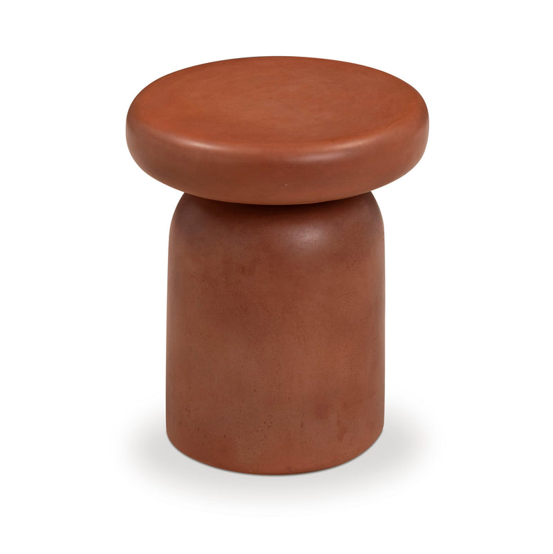 TOV Furniture Lydia side table with a sleek modern design, featuring a round top and slim metal legs for contemporary décor.