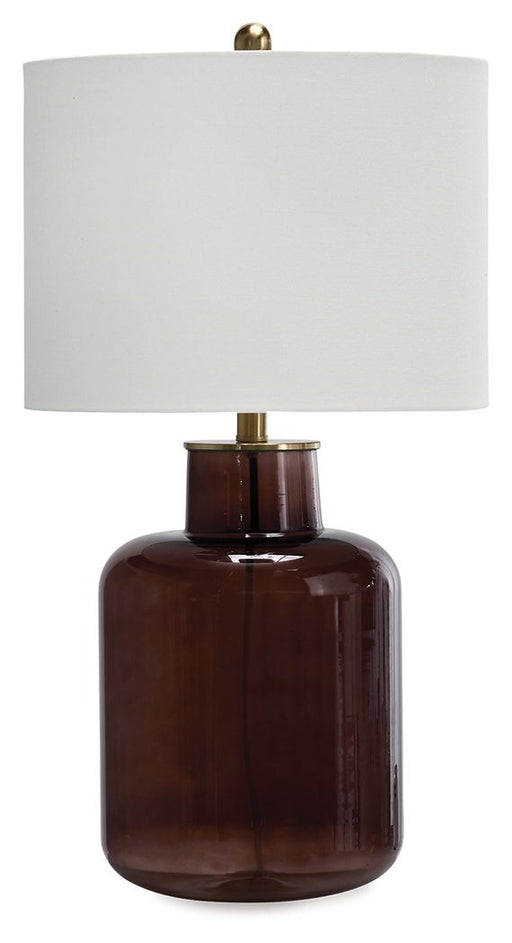 Mette - Glass Table Lamp - Brown / Gold Finish - R&R Furniture Gallery (Fountain Valley, CA)