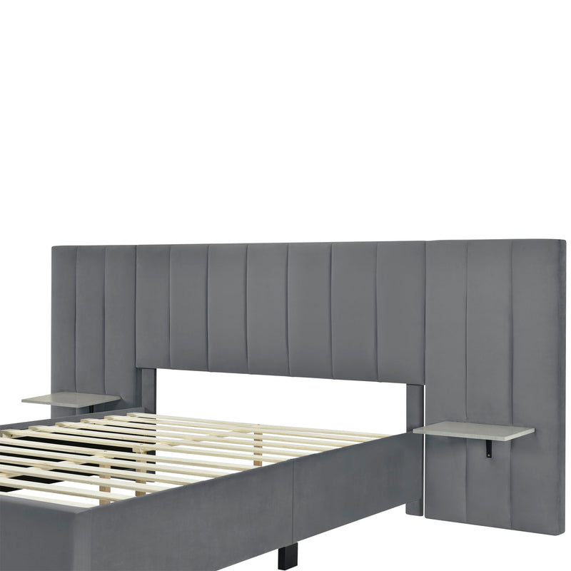 Upholstered Platform Bed With Big Headboard - R&R Furniture Gallery (Fountain Valley, CA)