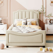Upholstered Daybed With Classic Stripe Shaped Headboard - R&R Furniture Gallery (Fountain Valley, CA)