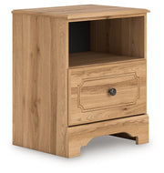 Aleaport - One Drawer Night Stand - Warm Brown - R&R Furniture Gallery (Fountain Valley, CA)