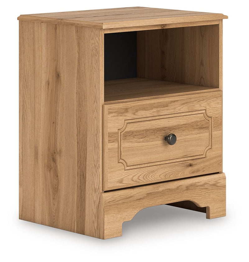Aleaport - One Drawer Night Stand - Warm Brown - R&R Furniture Gallery (Fountain Valley, CA)