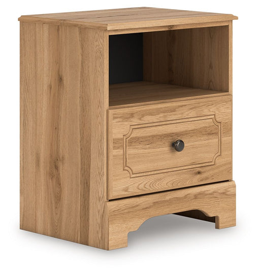 Aleaport - One Drawer Night Stand - Warm Brown - R&R Furniture Gallery (Fountain Valley, CA)